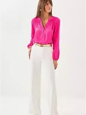 Lilly Pulitzer 32" Celesta High Rise Palazzo Pant in Coconut NWT Size 00